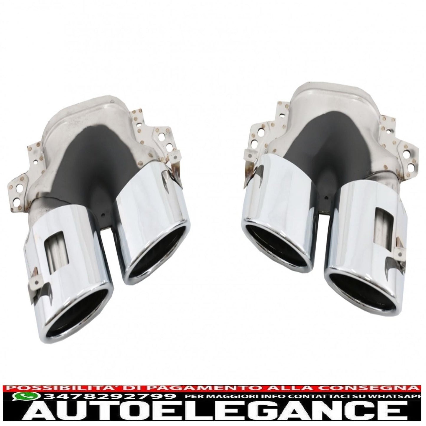 rear diffuser with front side air intakes and side fins suitable for mercedes a-class v177 sedan (2018-up) chrome exhaust