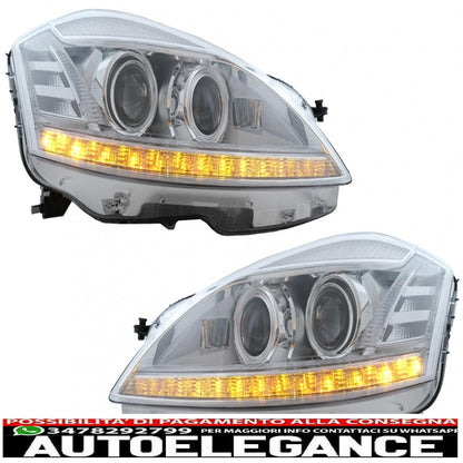 led headlights suitable for mercedes s class w221 (2005-2009) restyling look left 