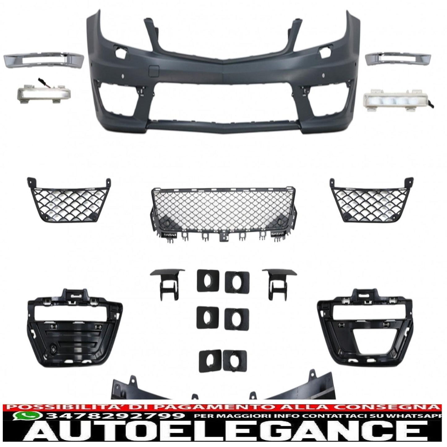 body kit suitable for mercedes c-class w204 (2007-2015) restyling c63 design 