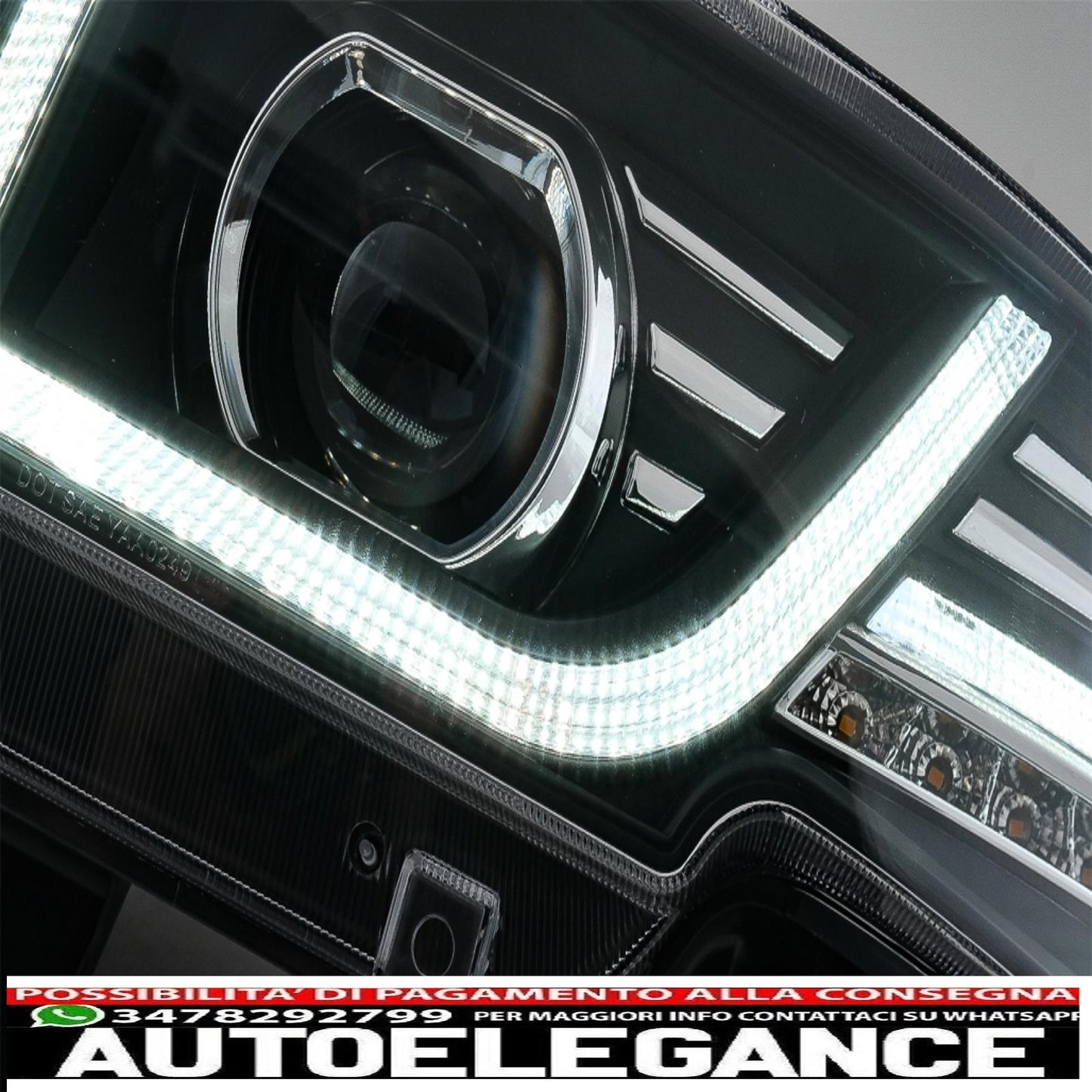 griglia anteriore con fari a led look bi-xeno adatta per toyota fj cruiser xj10 (2007-2015) con indicatori di direzione dinamici