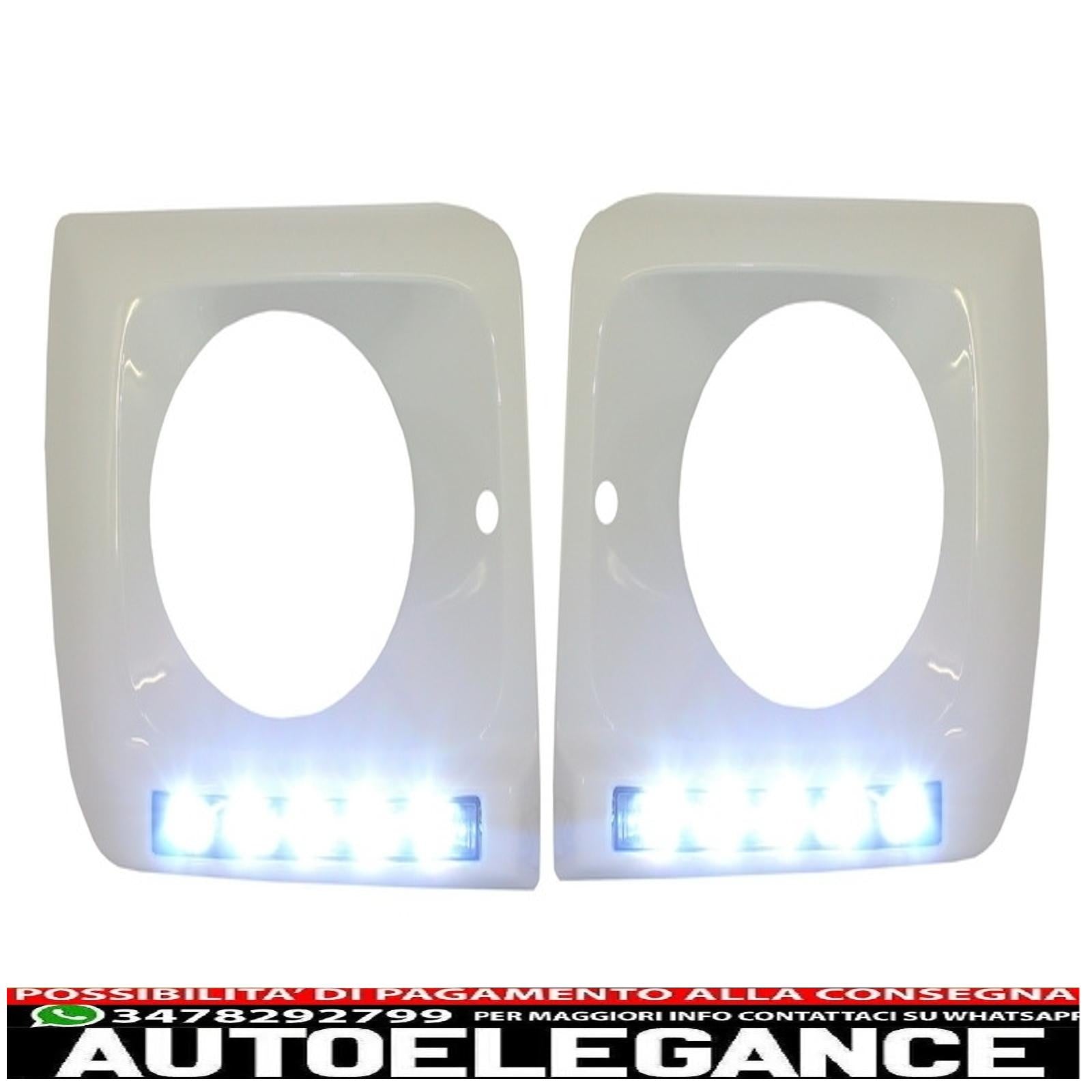 Copri fari bianchi con led drl luci di marcia diurna adatti per mercedes classe g w463 (1989-2012) g65 design cromato AUTOELEGANCERICAMBI