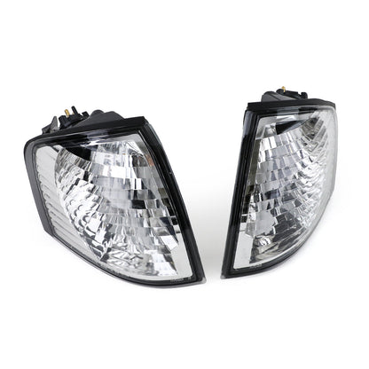 Clear Glass Chrome Turn Signal Light Fits Mercedes W202 C-Class 93-00