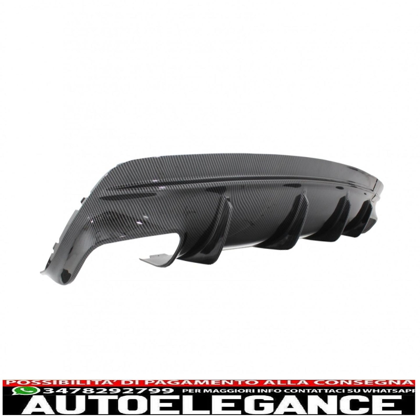 diffusore aria paraurti posteriore con terminali marmitta nero adatto per mercedes w117 cla (2013-2018) restyling cla45 carbon look