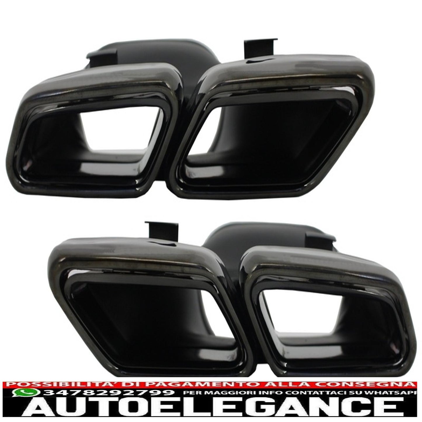 diffusore posteriore con terminali di scarico neri adatto per mercedes classe e w212 s212 facelift (2013-2016) solo paraurti pacchetto sportivo