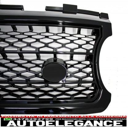 central grille with side vents suitable for land rover vogue iii l322 (2006-2009) supercharged edition autobiography black 