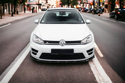 SPLITTER ANTERIORE V.5 + ADATTATORE FLAPS PER VOLKSWAGEN GOLF R MK7