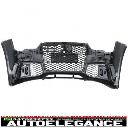 front bumper with additional spoiler in real carbon suitable for audi a7 4g facelift (2015-2018) rs7 design