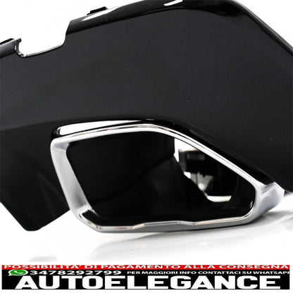 Diffusore mantovana per paraurti posteriore con terminali di scarico cromati, adatto per BMW serie 3 G20 G28 berlina G21 Touring (2018-up) M340i M Look nero pianoforte