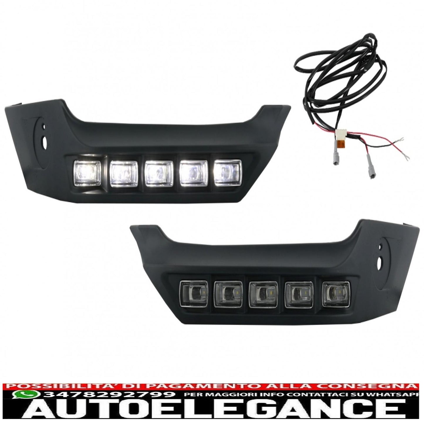 Pacchetto protezione sottoscocca per fuoristrada con piastra paramotore con luci drl adatto per mercedes classe G w463 (1989-2017)