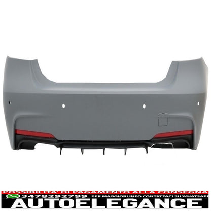 kit carrozzeria completo adatto per bmw serie 3 f30 (2011-2019) design m-performance con doppie punte cromate e parafanghi anteriori e cofano motore