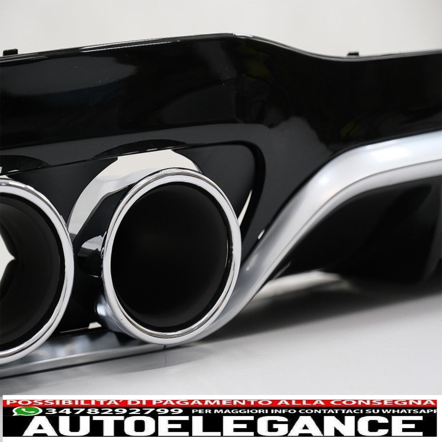 diffusore posteriore con terminali di scarico adatto per mercedes classe e w213 sport line (2016-2019) e53 design silver edition