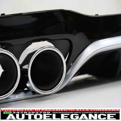 diffusore posteriore con terminali di scarico adatto per mercedes classe e w213 sport line (2016-2019) e53 design silver edition
