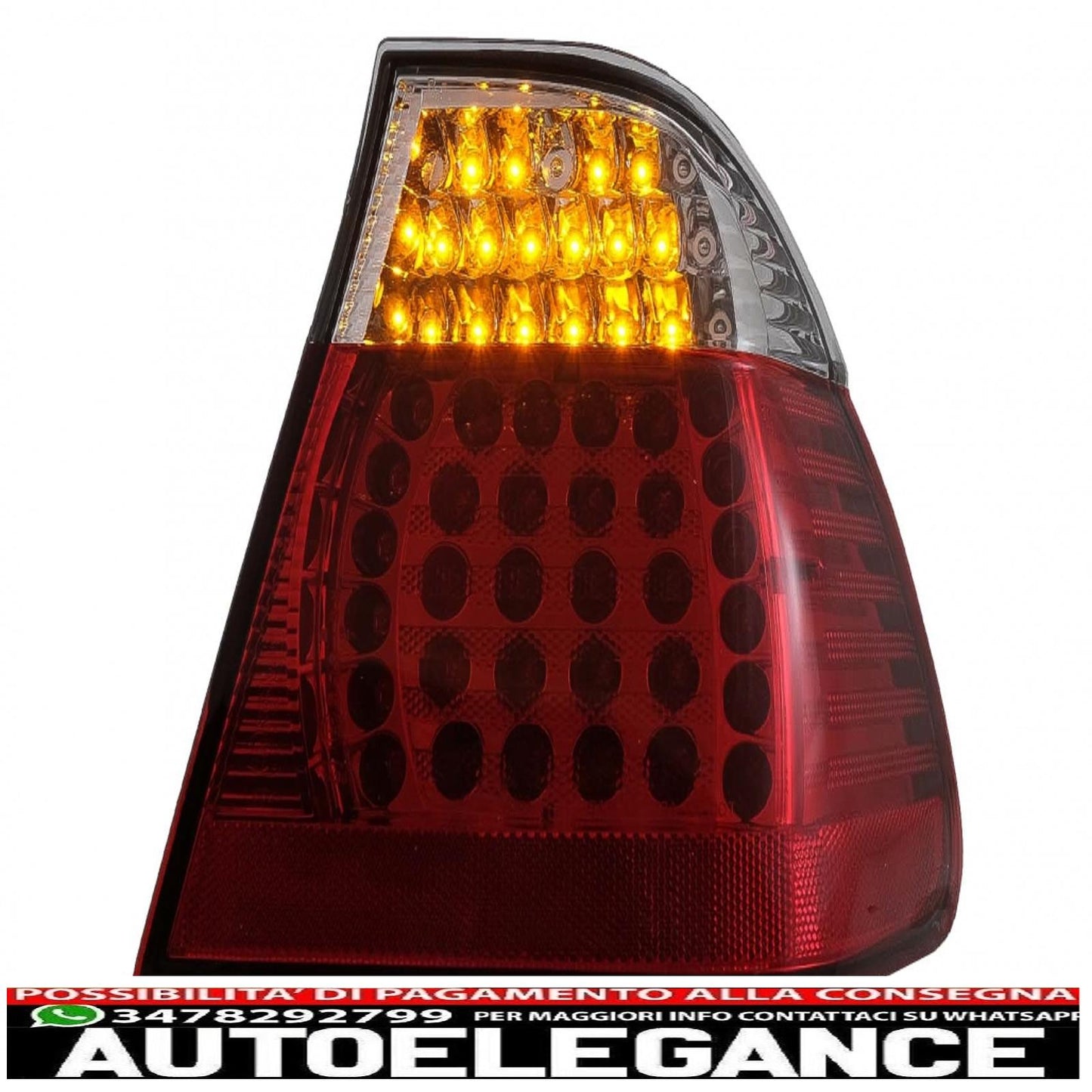 led rear lights suitable for bmw 3 series e46 limousine 4d (09.2001-03.2005) red transparent