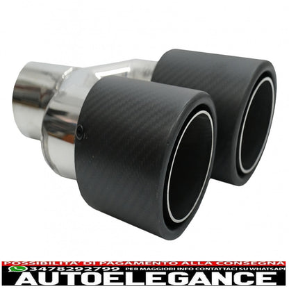 Universal exhaust tip matt carbon fiber tip 5.8cm inlet left side