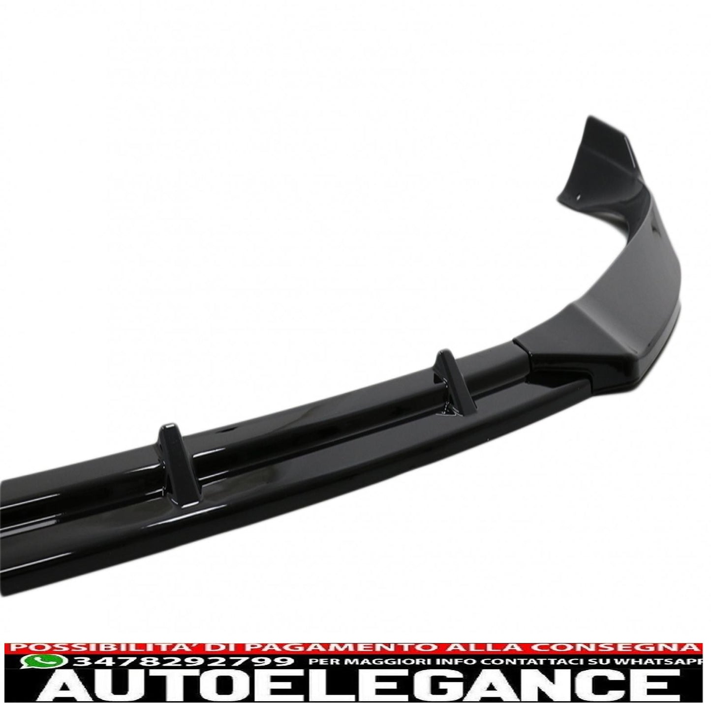 Front Bumper Spoiler Add-on Fit For Tesla Model S (2016-2020) 5 Door Liftback Sedan Piano Black 