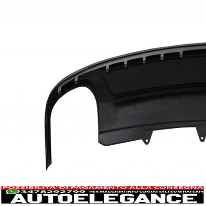 Diffusore d'aria con mantovana per paraurti posteriore adatto per audi a4 b8 facelift limousine/avant (2012-2015) con terminali di scarico terminali di scarico solo design s-line paraurti standard