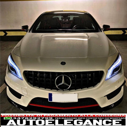 griglia anteriore centrale adatta per mercedes cla c117 x117 w117 facelift (2016-2018) cla45 gt-r design panamericana completamente nera