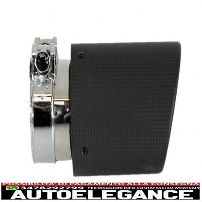 Universal Carbon Fiber Exhaust Muffler Tip Matte Finish Inlet 6.8cm/2.67inch