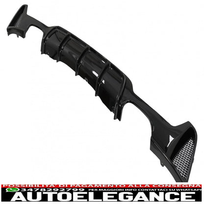 Rear Bumper Diffuser Suitable For BMW 4 Series F32 F33 F36 (2013-2019) Coupe Cabrio M Design Twin Double Outlet Piano Black 