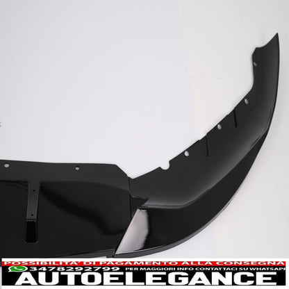 Front Bumper Spoiler Lip Fit For BMW 5 Series G30 Limousine G31 Touring (2017-2019) M Sport Design Piano Black 
