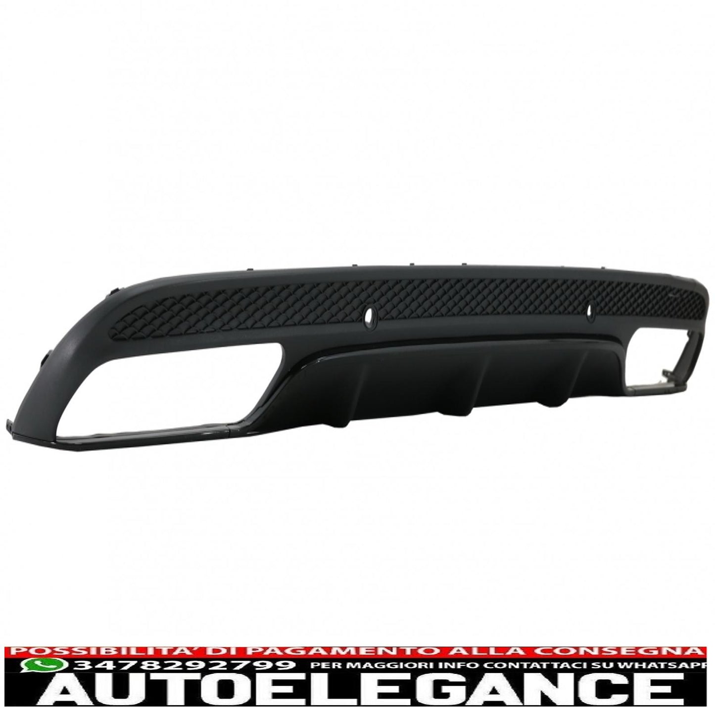 diffusore paraurti posteriore adatto per mercedes classe c w205 s205 (2014-2020) con terminali di scarico design c63 solo per sport pack black edition
