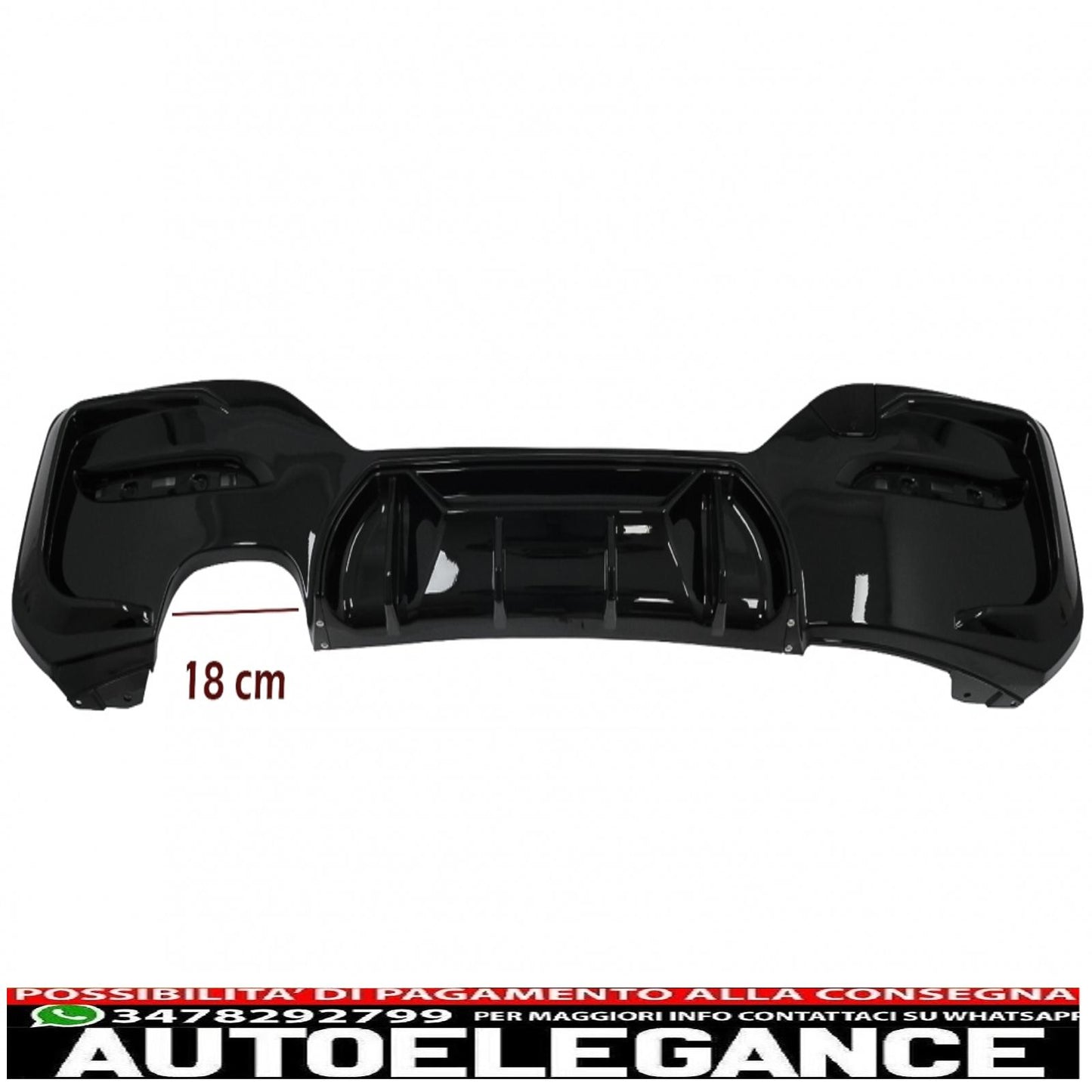spoiler paraurti posteriore mantovana diffusore sinistro doppia uscita adatto per bmw serie 1 f20 f21 lci (2015-2019) pianoforte nero design da competizione