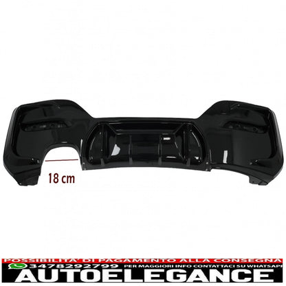 spoiler paraurti posteriore mantovana diffusore sinistro doppia uscita adatto per bmw serie 1 f20 f21 lci (2015-2019) pianoforte nero design da competizione