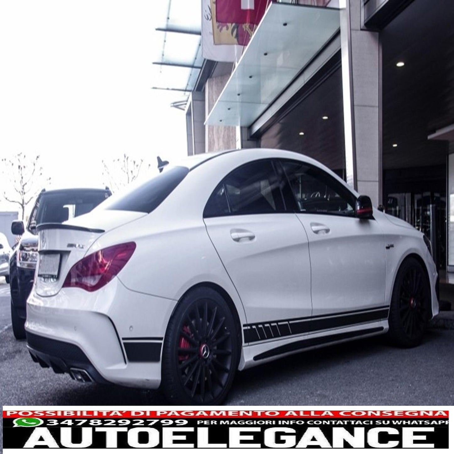 side decals matt black vinyl sticker suitable for mercedes cla w117 c117 x117 (2013-2016) a class w176 (2012-up)