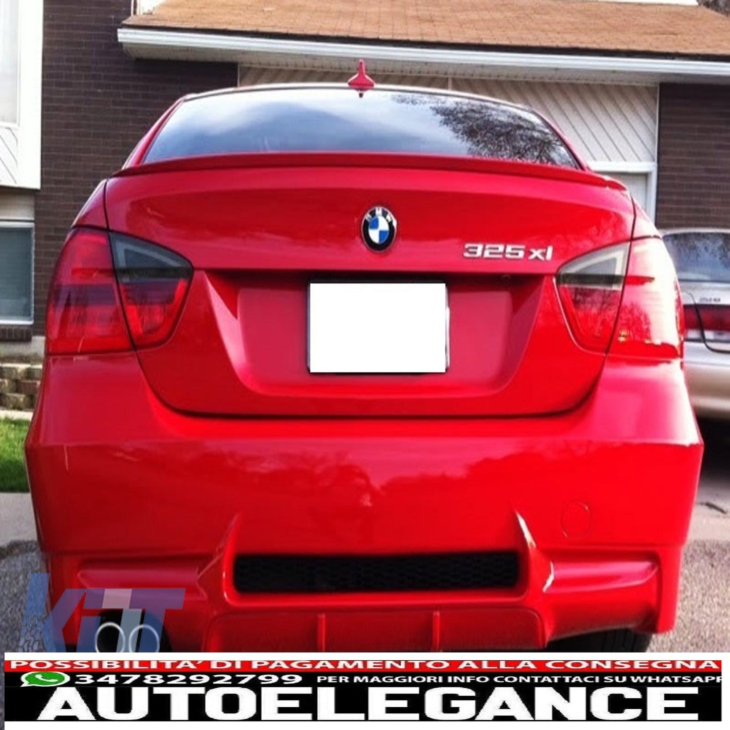 rear bumper suitable for bmw 3 series e90 (2004-2008) non lci m3 look exhaust left side