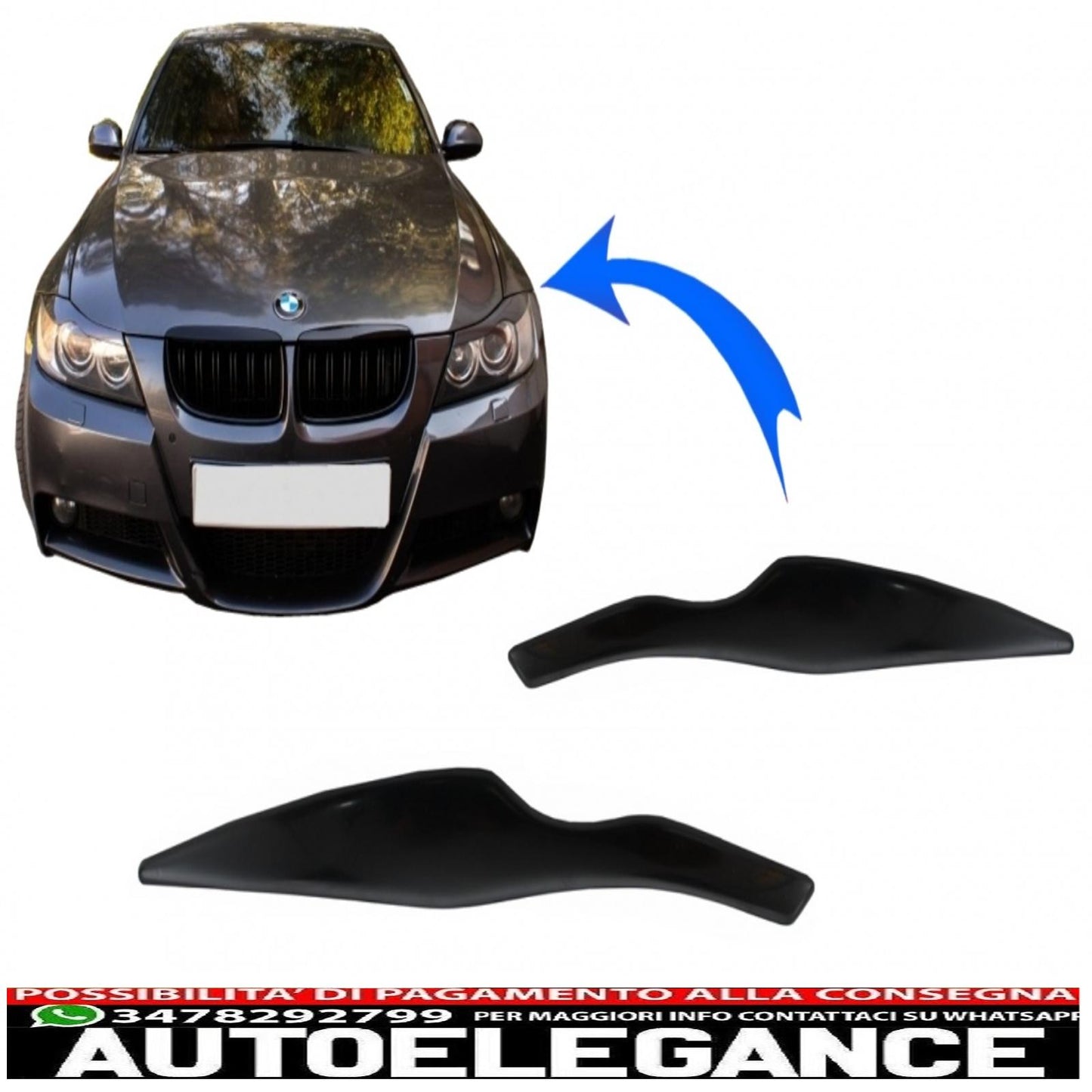 headlights eyebrows suitable for bmw 3 series e90 e91 (2004-2012)