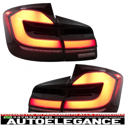 LED taillights suitable for BMW 5 Series F10 (2011-2017) with dynamic sequential cornering lights updated to LCI G30 design