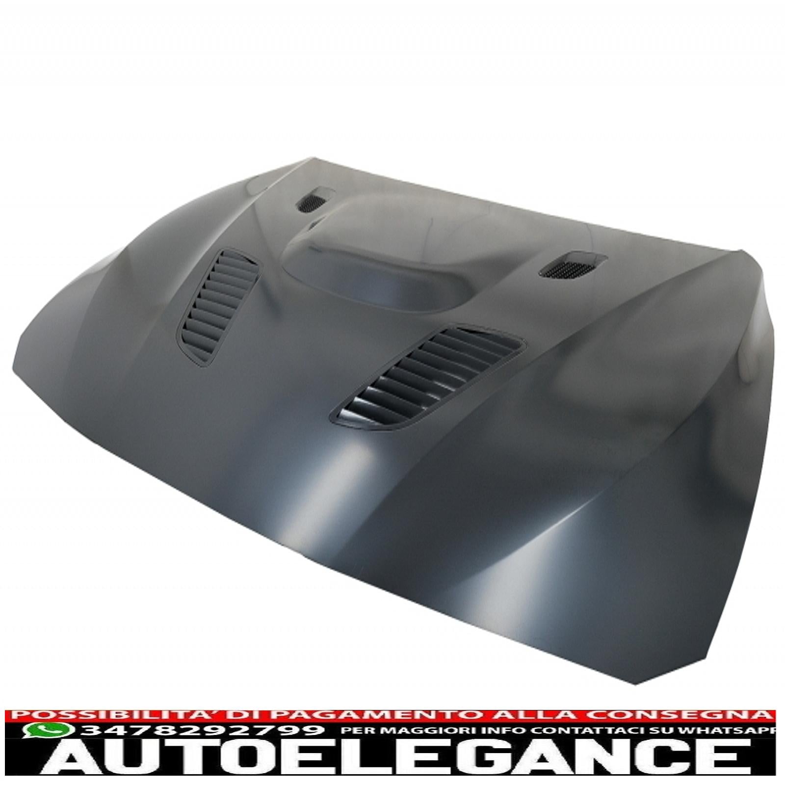cofano cofano con parafanghi anteriori nero adatto a bmw serie 3 f30 f31 (2011-2019) m3 gts look AUTOELEGANCERICAMBI