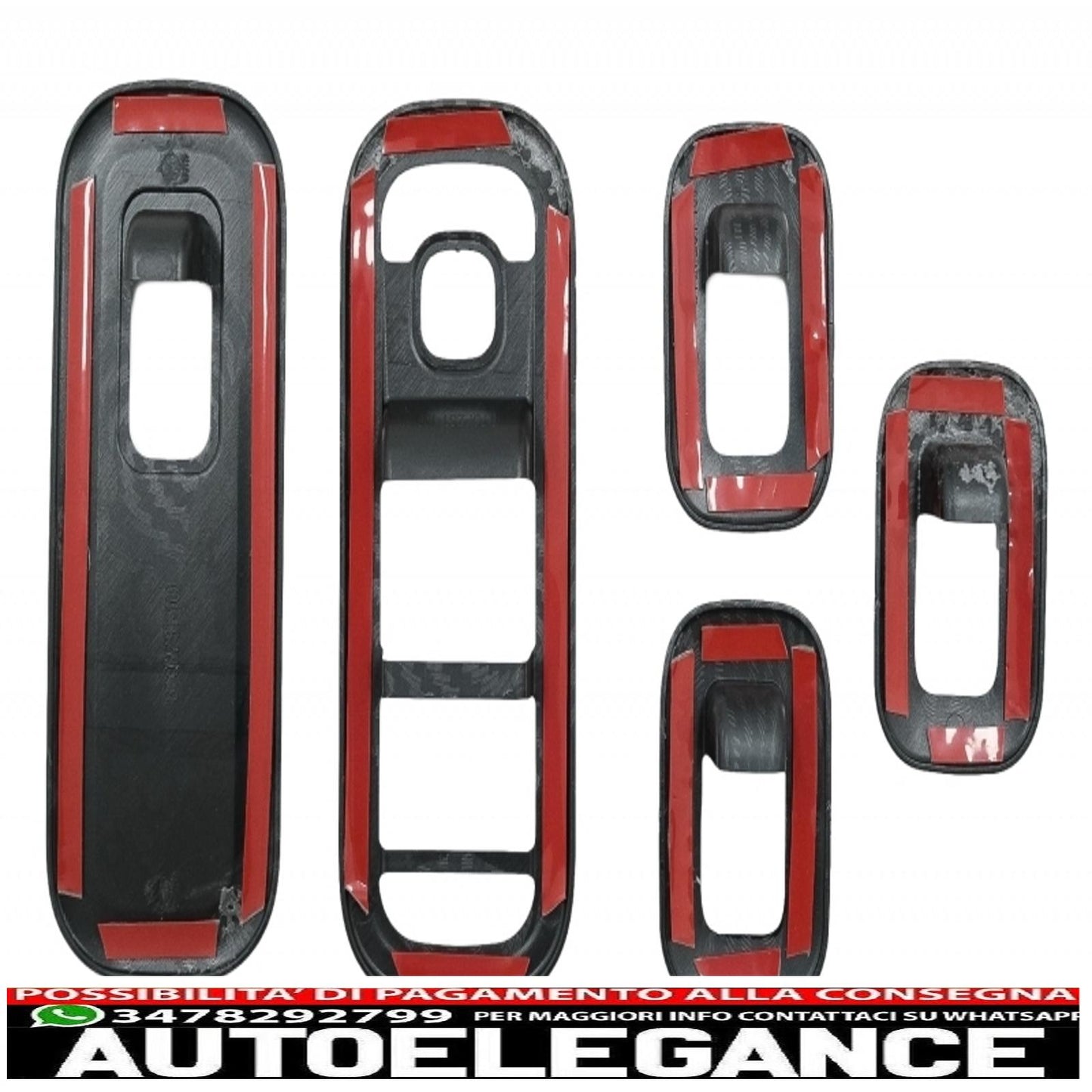 copertura interna del pulsante dell'interruttore del vetro del finestrino dell'auto con coperchio della porta, ciotola della maniglia e console, cruscotto e cornice del faro dell'auto, adatto per Mercedes A W177 V177 (2018+), pellicola in carbonio. AUTOELEGANCERICAMBI