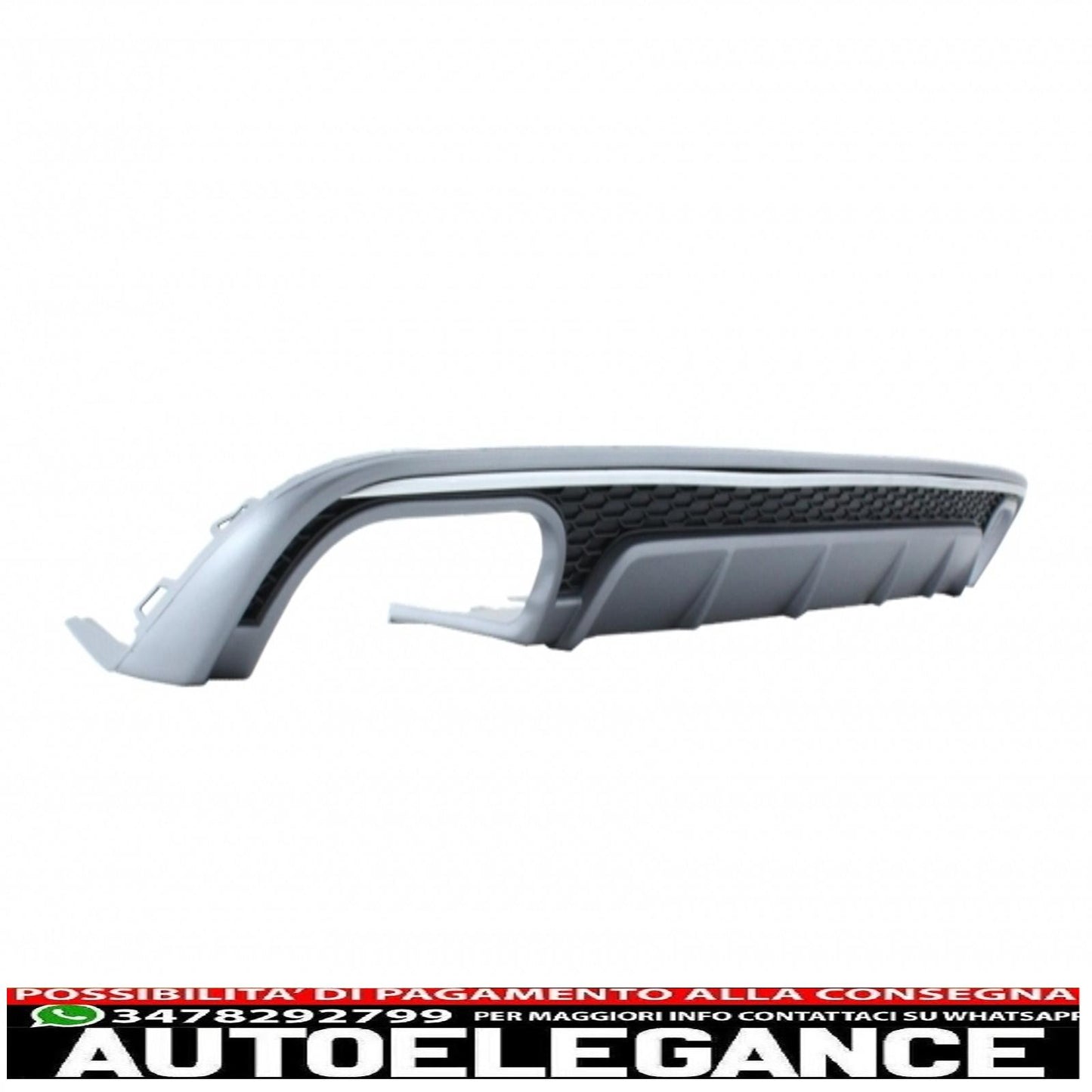 Diffusore mantovana per paraurti posteriore con terminali di scarico e griglia adatto per audi a6 4g facelift (2015-2018) limousine avant rs6 design
