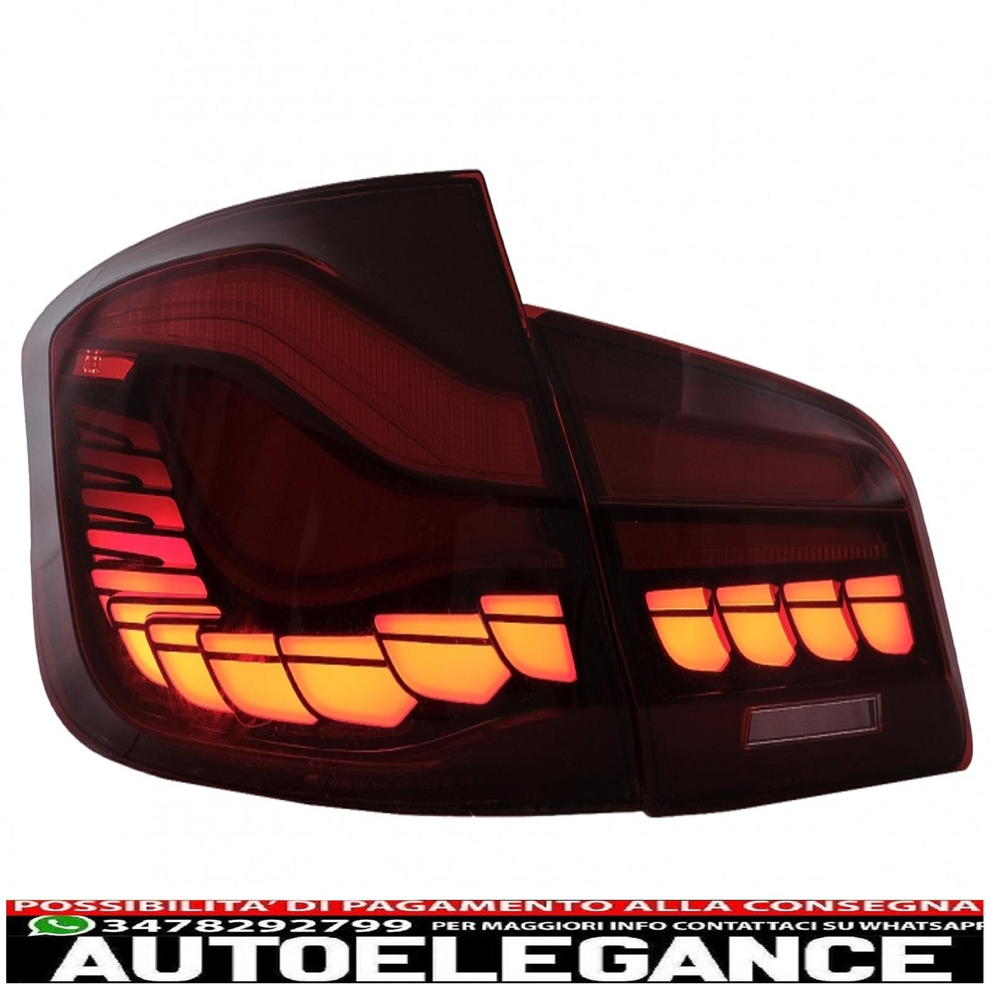 oled rear lights suitable for bmw 5 series f10 (2011-2017) transparent red with dynamic sequential turning light