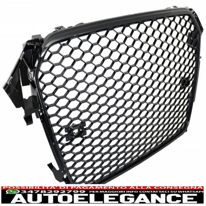 diffusore paraurti posteriore adatto per audi a4 b8 facelift (2012-2015) con terminali di scarico e griglia senza badge design rs4