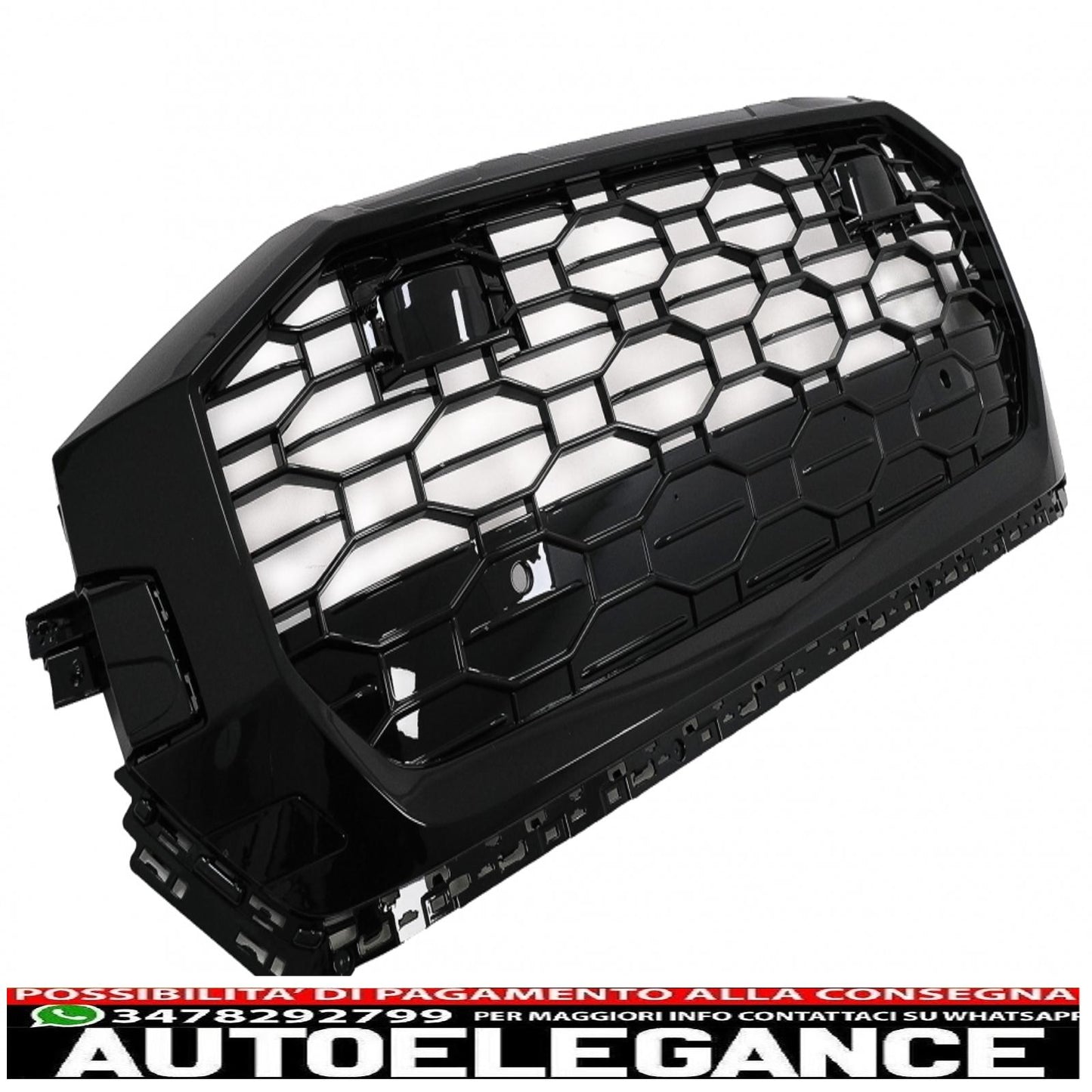 griglia anteriore centrale adatta per audi q8 (2018-up) design sportivo pianoforte nero