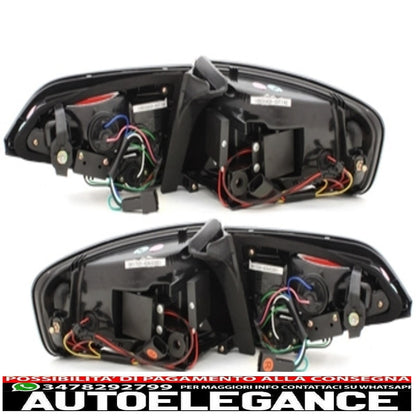 fanali posteriori a led con diffusore posteriore e terminali di scarico adatti per audi a4 b8 8k berlina (2007-2010) design rosso / trasparente rs4