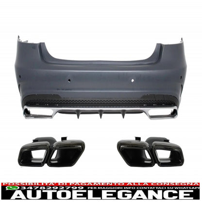 body kit suitable for mercedes e-class w212 restyling (2013-2016) with black exhaust tips e63 piano black design