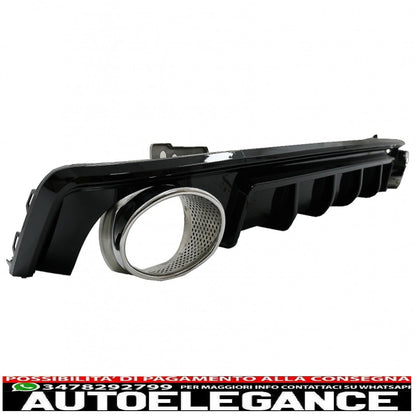 Diffusore e terminali di scarico per paraurti posteriore adatti per audi a6 c8 4k avant berlina (2018-up) rs6 design pianoforte nero