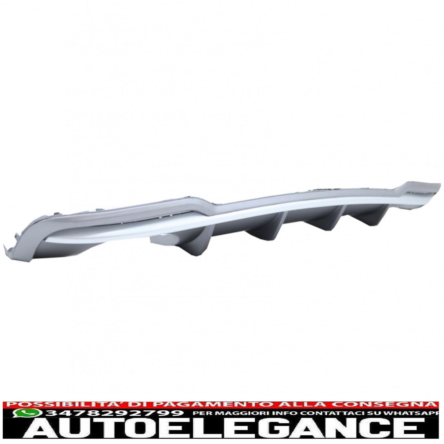 Diffusore a mantovana per paraurti posteriore con sistema di scarico adatto per audi a3 8v restyling berlina convertibile (2016-2019) design s3 solo per s line