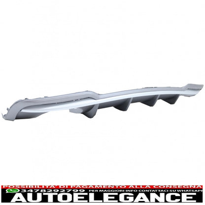 Diffusore a mantovana per paraurti posteriore con sistema di scarico adatto per audi a3 8v restyling berlina convertibile (2016-2019) design s3 solo per s line