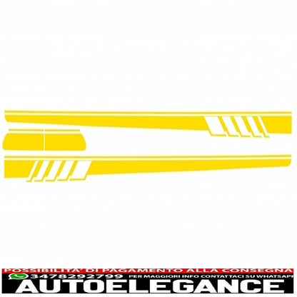 Set of side and top decals for bonnet, roof, tailgate and mirror, matt yellow, suitable for mercedes c205 coupe a205 cabriolet (2014-up)