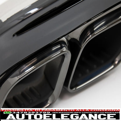 diffusore paraurti posteriore adatto a mercedes classe c w205 s205 (2014-2020) c63s design punte nere solo per amg sport line