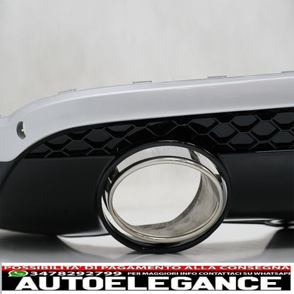 diffusore paraurti posteriore adatto per audi q5 8r (11.2008-2016) pianoforte nero cromato inserto design s-line