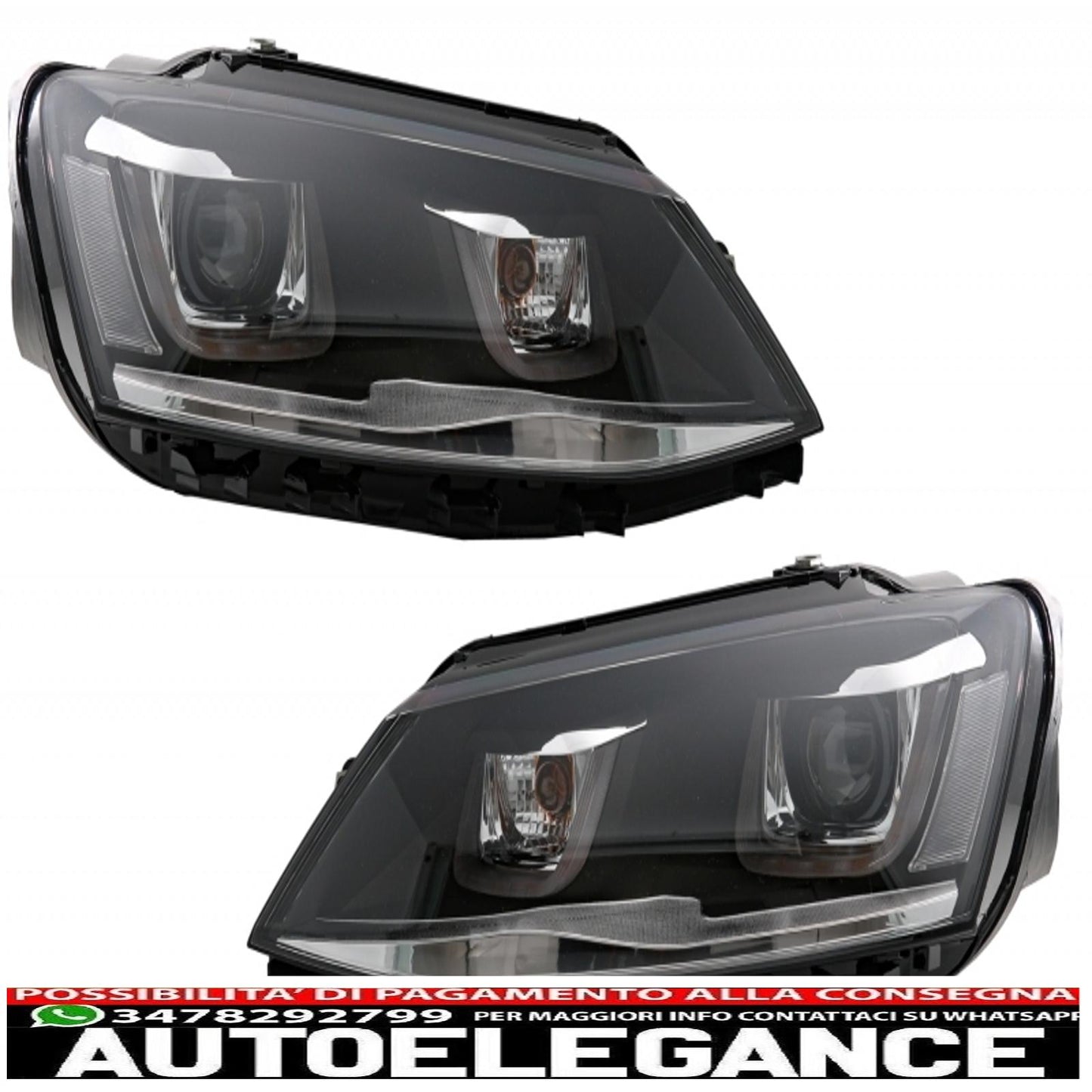led headlights suitable for vw jetta mk6 vi (2011-2017) gti 3d u design bi-xenon right hand drive 