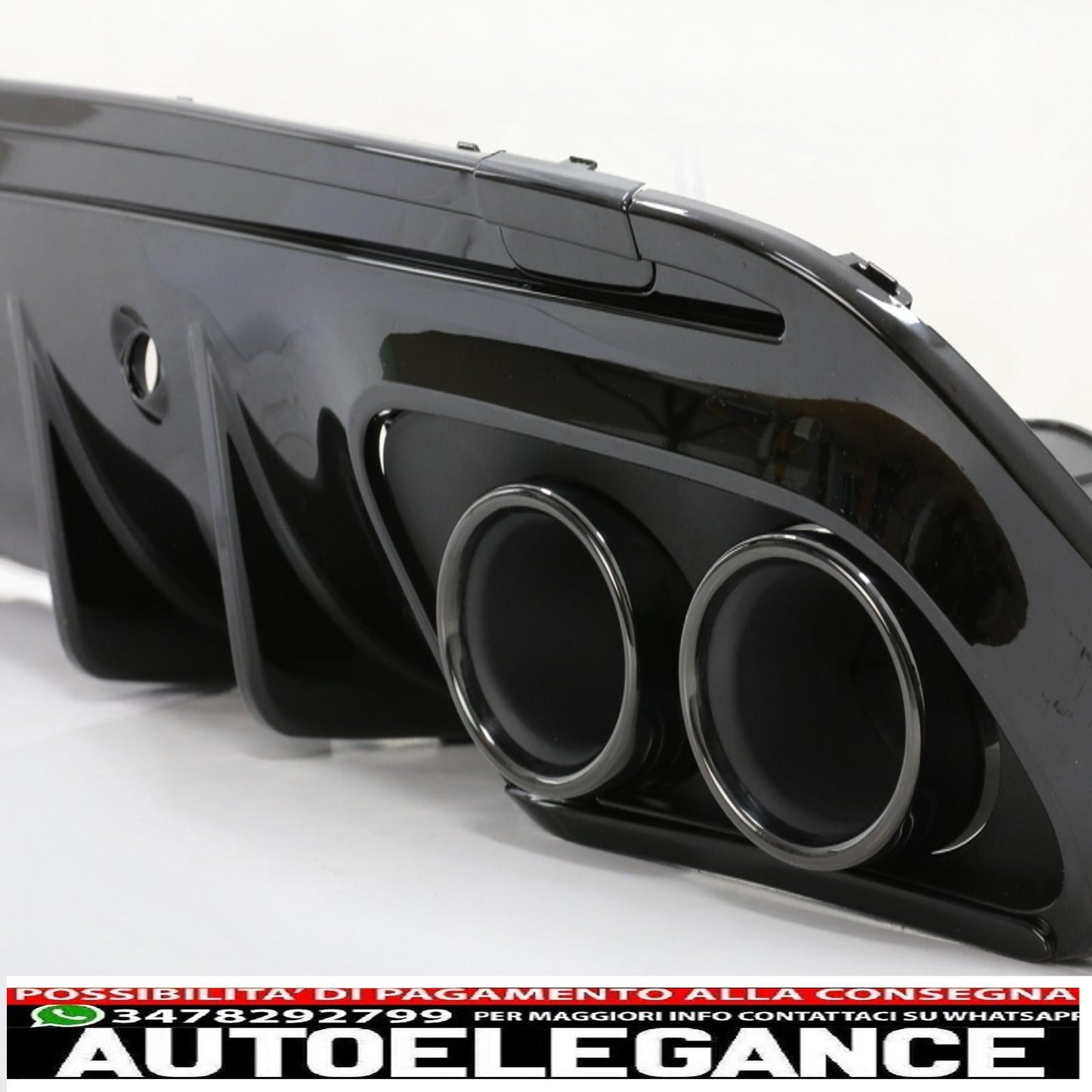 Diffusore del paraurti posteriore con terminali di scarico adatti per mercedes classe c w205 s205 sport line (2014-2020) c43 design night package