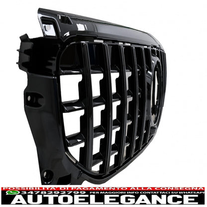 front grill suitable for mercedes glb class x247 (2019-up) gt-r panamericana design piano black 