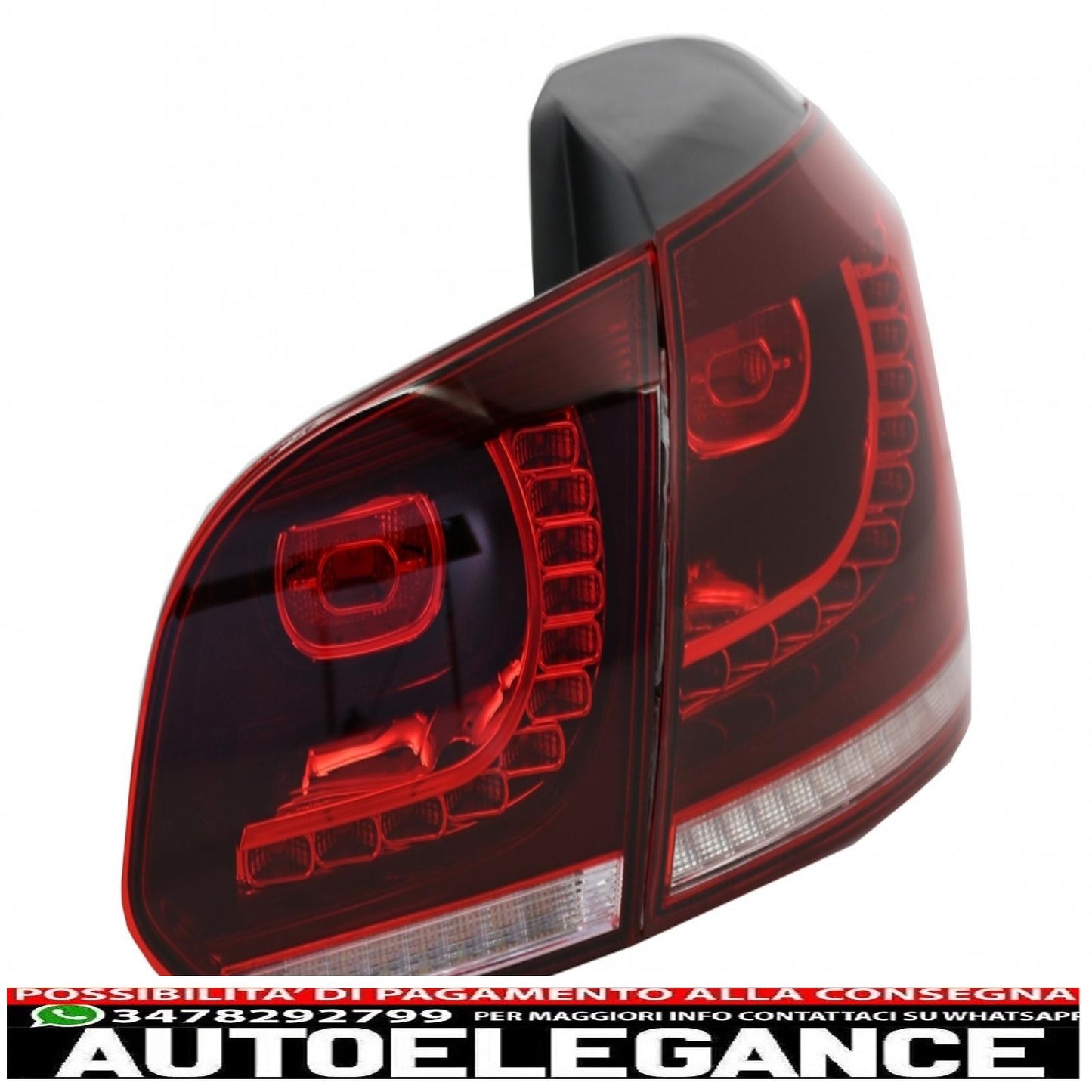 full led rear lights suitable for vw golf 6 vi (2008-2013) r20 dynamic sequential design cherry red cornering light (left and right)