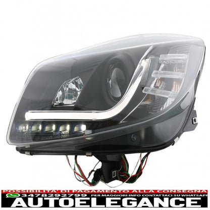 led drl headlights suitable for opel insignia (2008-2012) black daytime running lights